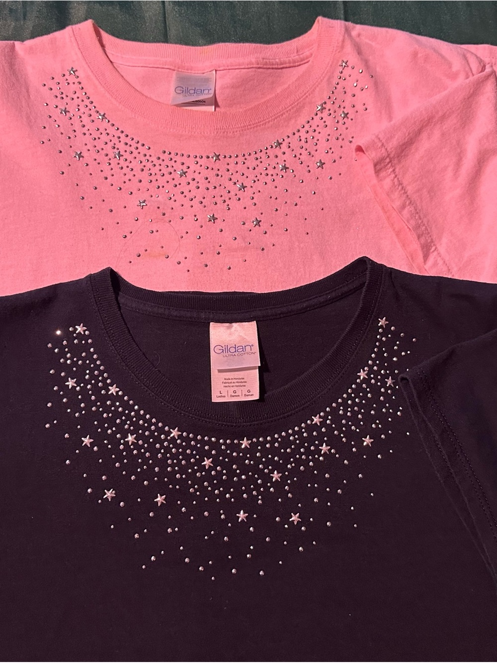 Set of 2 Bling Ladies T-Shirts Sz L